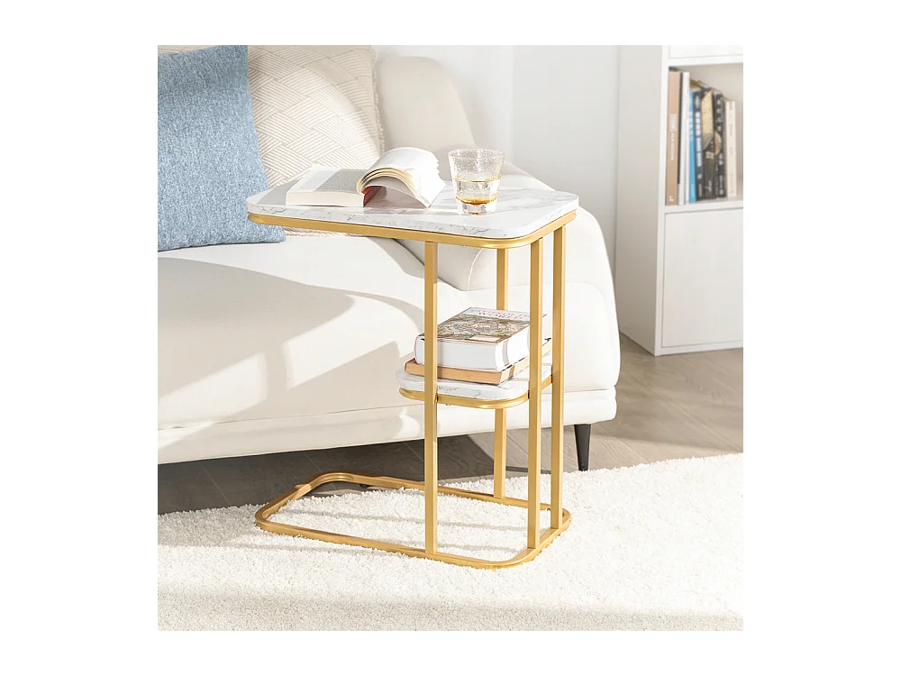 Table D’appoint Moderne Bout De Canapé À Café Table Basse Table De Chevet Effet, Fbt110-g