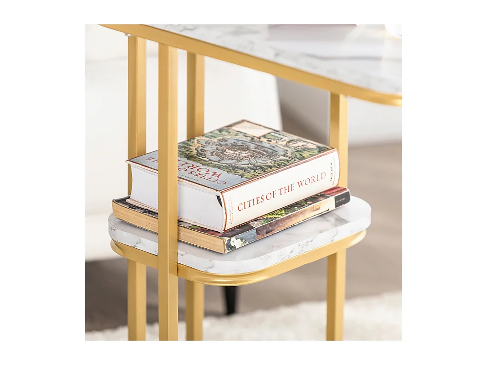 Table D’appoint Moderne Bout De Canapé À Café Table Basse Table De Chevet Effet, Fbt110-g