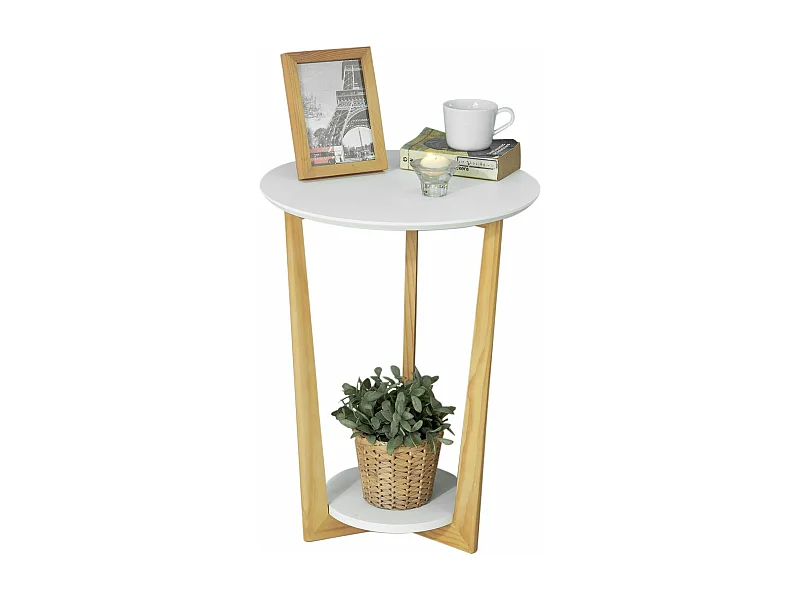 Table Basse Ronde Guéridon Table D'appoint Table Café - 3 Pieds, Fbt52-wn