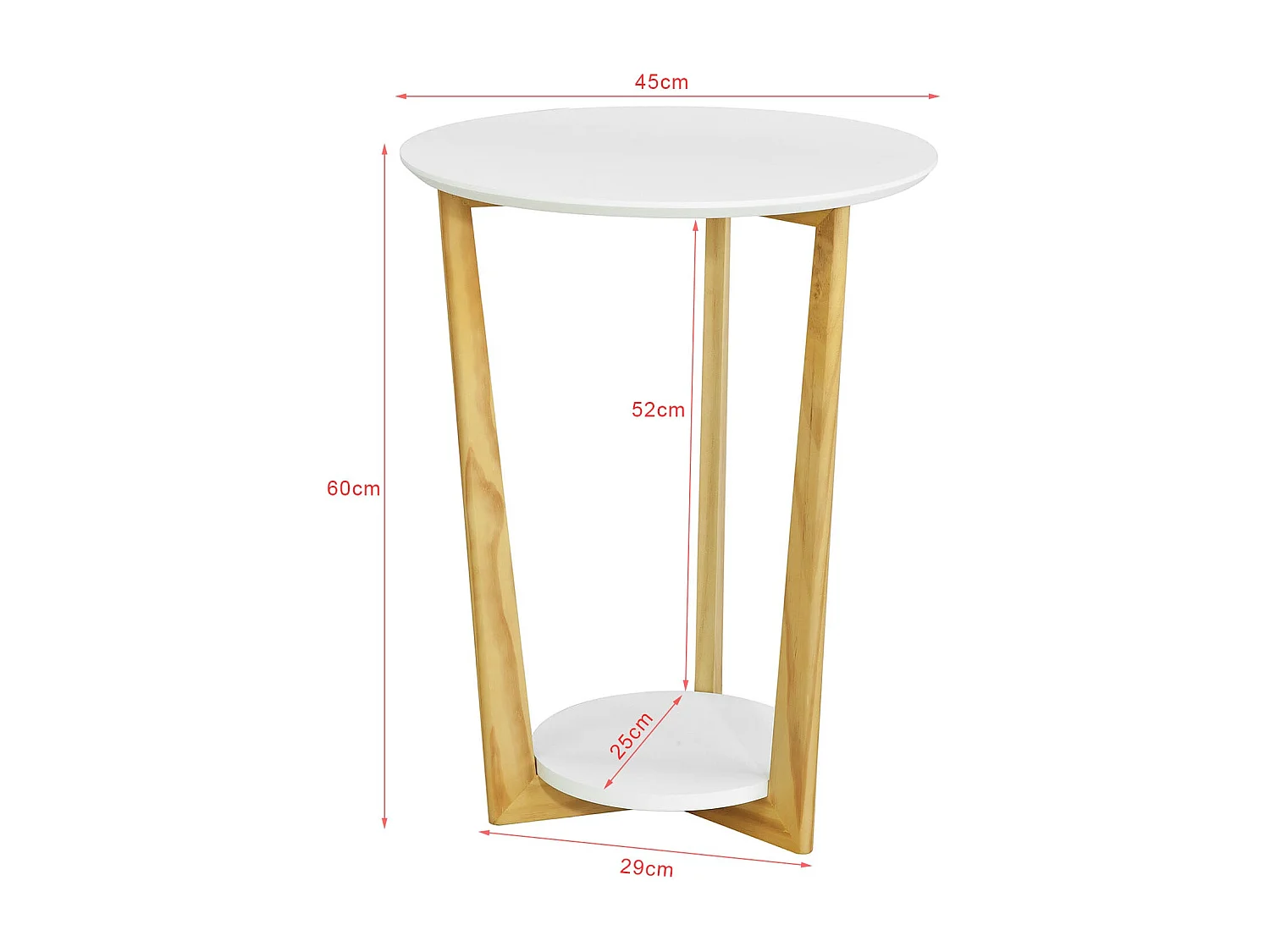 Beistelltisch FBT52-WN 45 x 60 x 25 cm Weiß