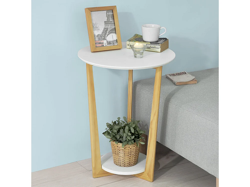 Beistelltisch FBT52-WN 45 x 60 x 25 cm Weiß