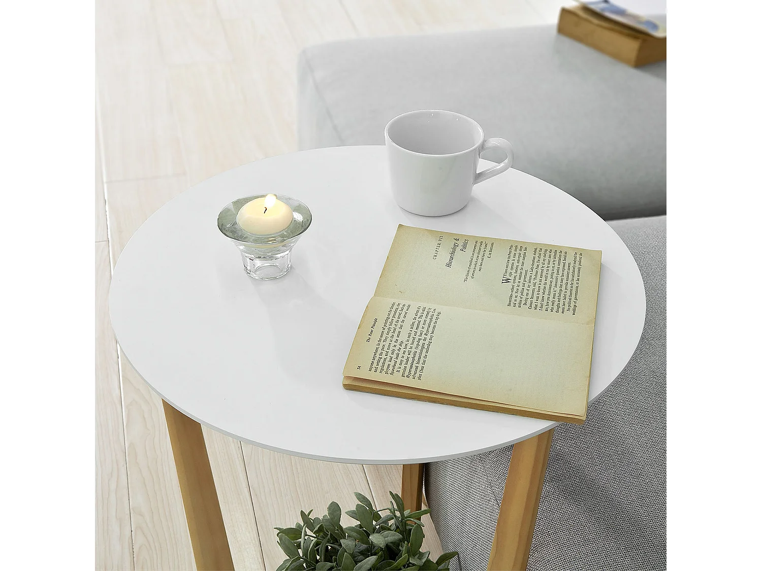 Beistelltisch FBT52-WN 45 x 60 x 25 cm Weiß