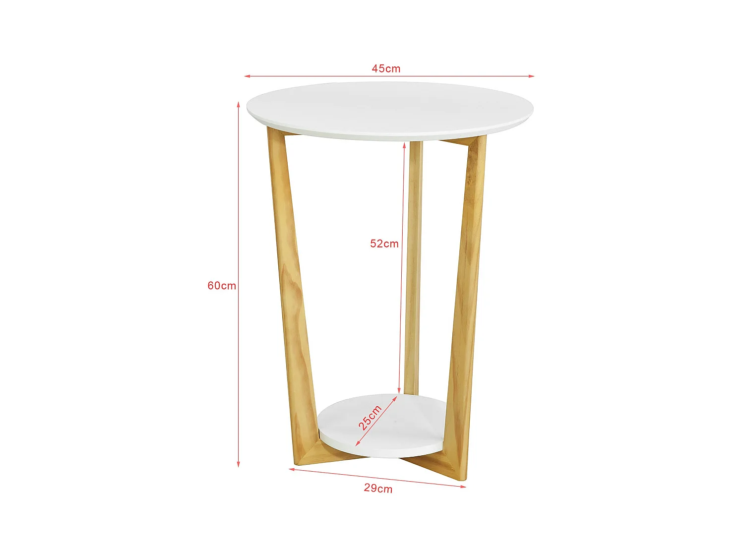 Table Basse Ronde Guéridon Table D'appoint Table Café - 3 Pieds, Fbt52-wn