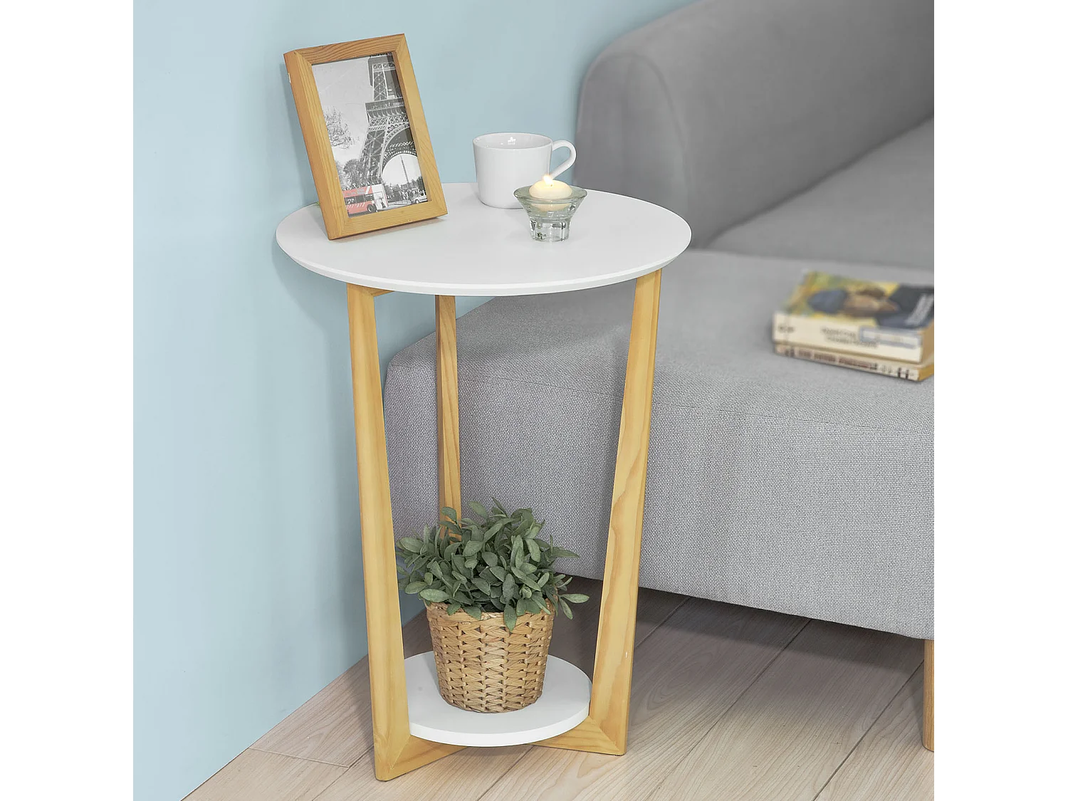 Stolik kawowy z 2 pókami FBT52-WN