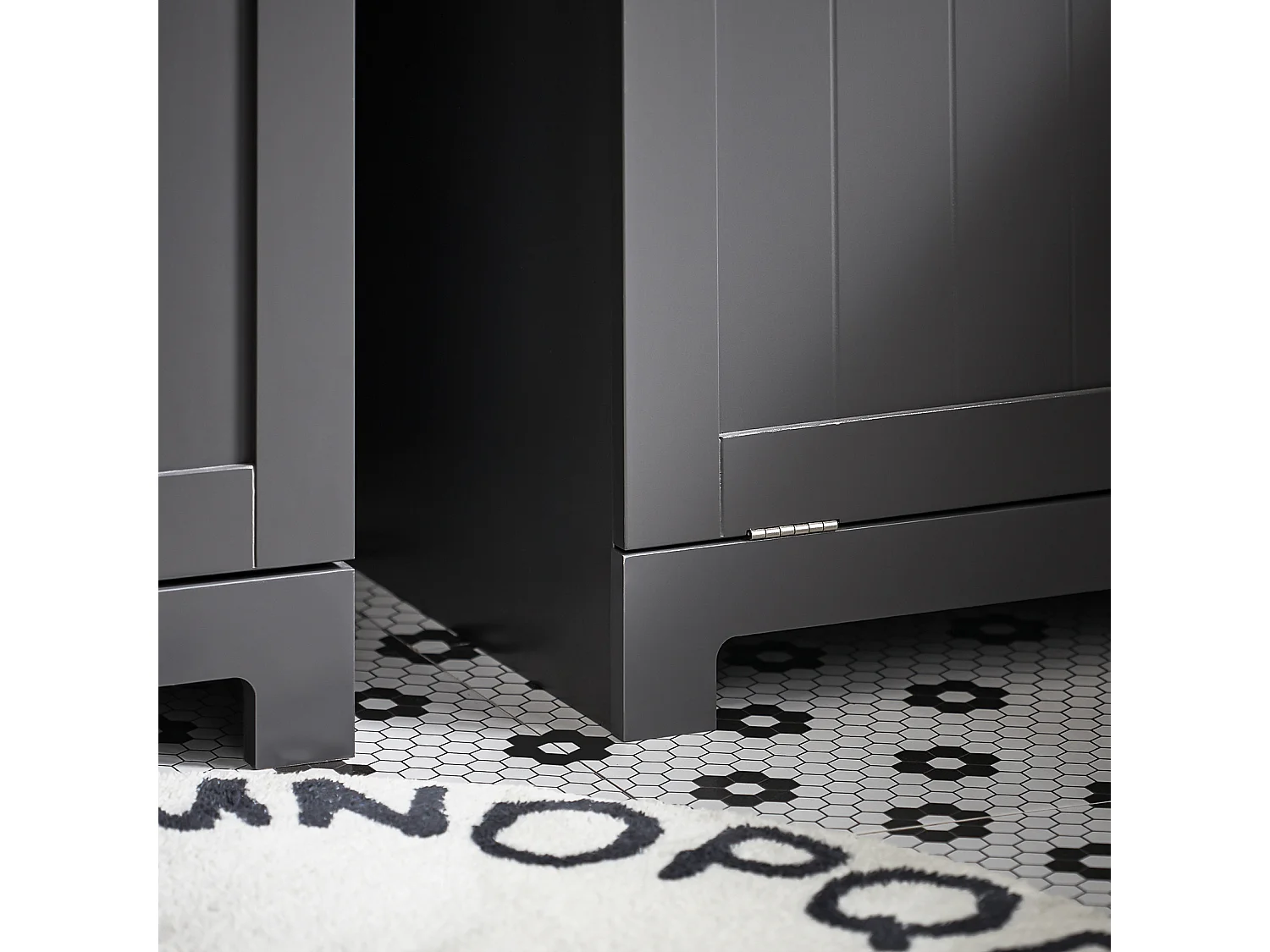 SoBuy Mobile porta biancheria per bagno con cassetto e cesto biancheria sporca L40*P38*A90cm Grigio BZR21-DG