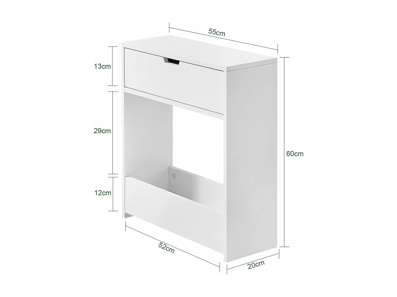 SoBuy BZR48-W toiletrolhouder, badkamer toiletkast, badkamermeubels, houten vloer staande badkamerkast