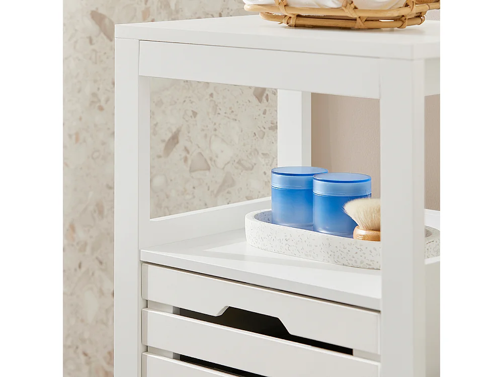 Canasto para la Colada Mueble de baño con cesto para Ropa Sucia Amario para baño Blanco 42 x 30 x 90 cm BZR67-W SoBuy ES