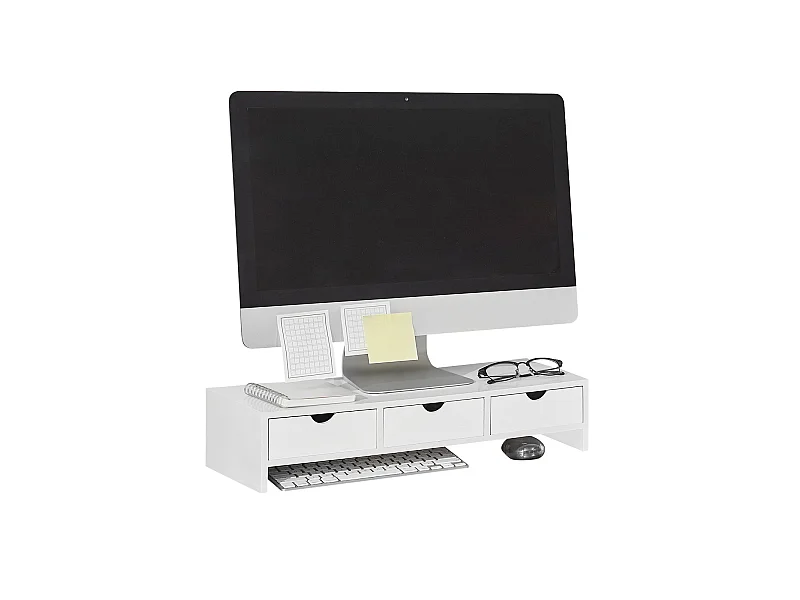 Support De Moniteur, Réhausseur D'écran, Blanc, Bbf03-w