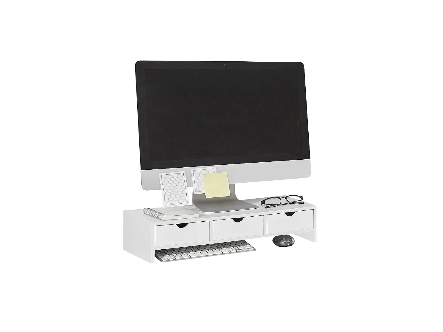 Support De Moniteur, Réhausseur D'écran, Blanc, Bbf03-w