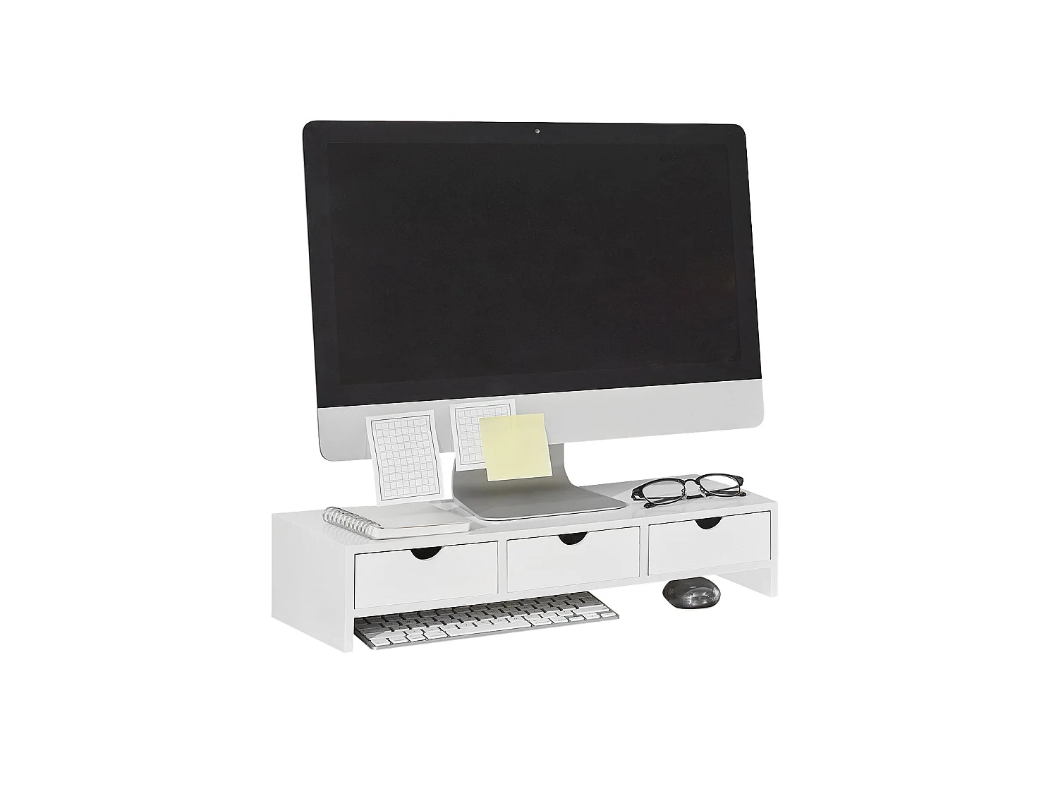 Support De Moniteur, Réhausseur D'écran, Blanc, Bbf03-w
