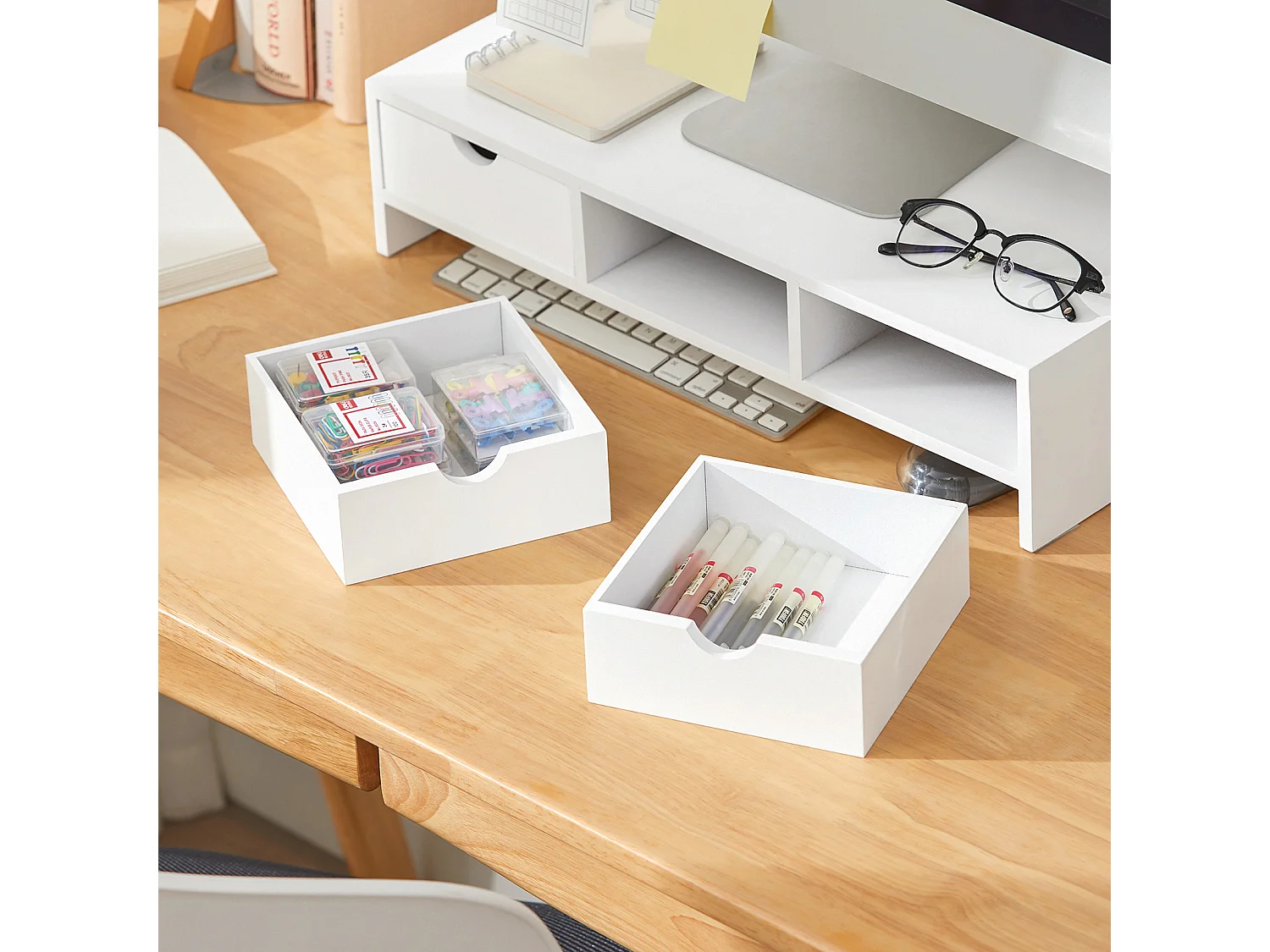 Support De Moniteur, Réhausseur D'écran, Blanc, Bbf03-w