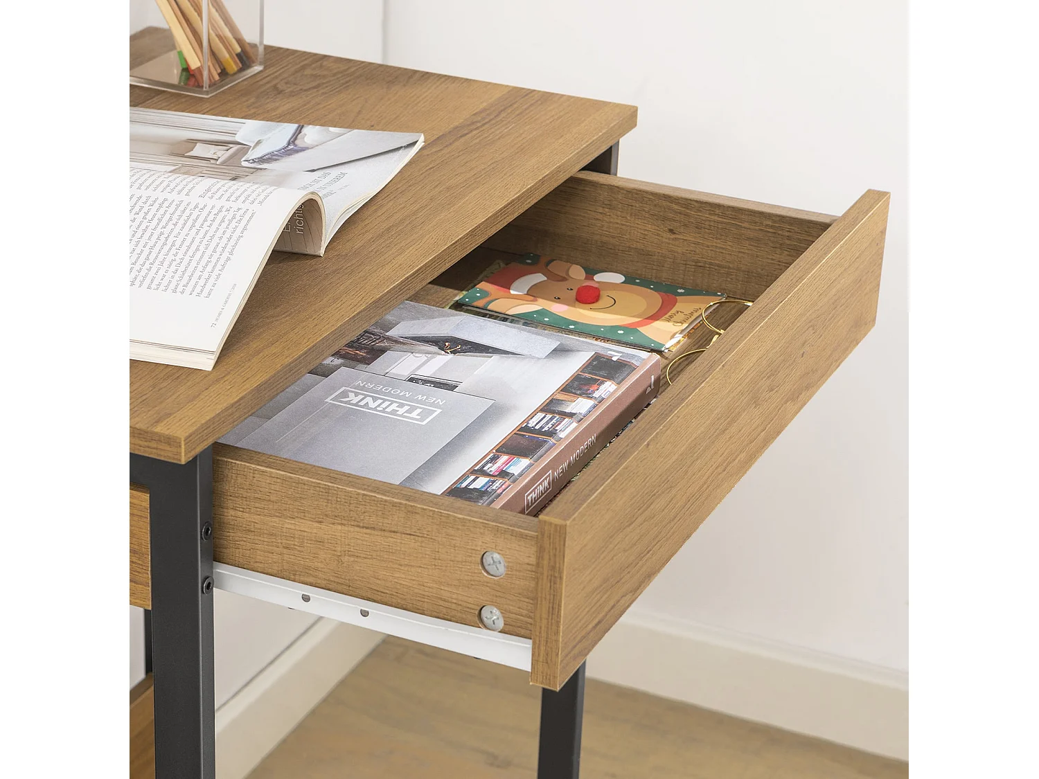 Bureau Informatique Table D’étude Cadre En Métal Style Industriel, Fwt43-n