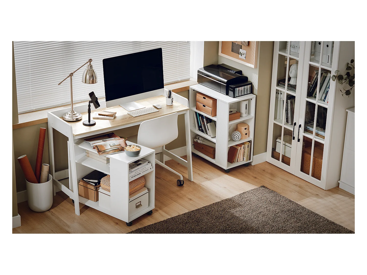 SoBuy Scrivania,Porta PC, Tavolo per Computer, Tavolo da studio,FWT41-W