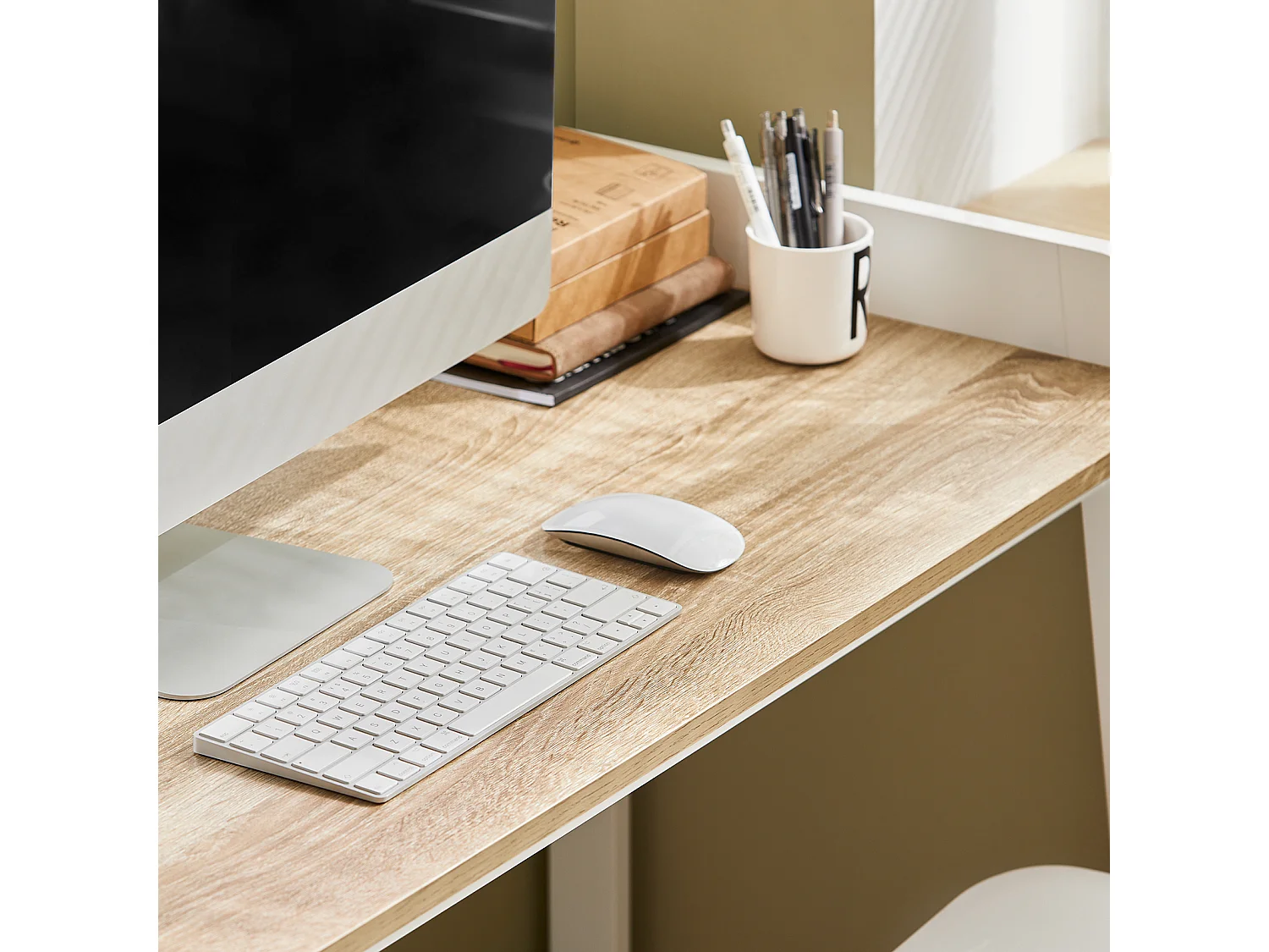 SoBuy Scrivania,Porta PC, Tavolo per Computer, Tavolo da studio,FWT41-W