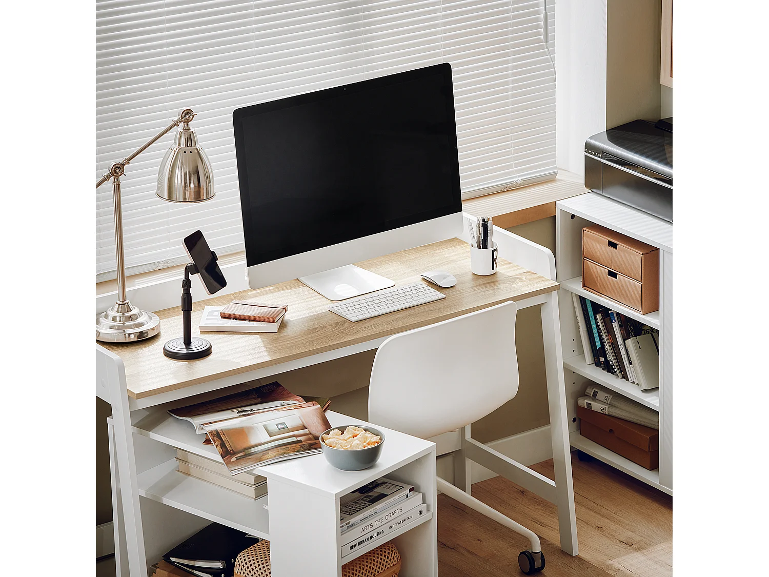 SoBuy Scrivania,Porta PC, Tavolo per Computer, Tavolo da studio,FWT41-W