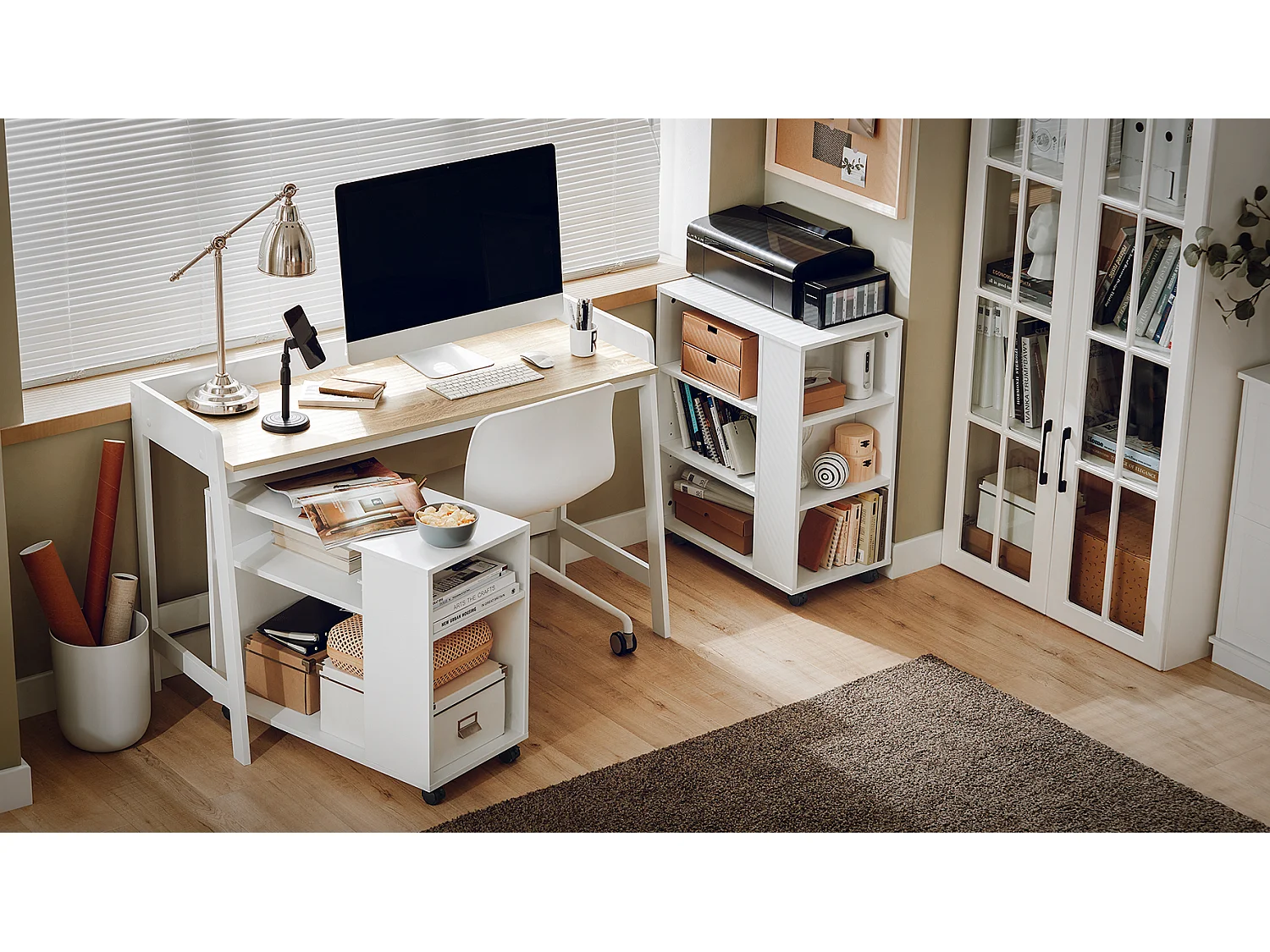 SoBuy Scrivania,Porta PC, Tavolo per Computer, Tavolo da studio,FWT41-W