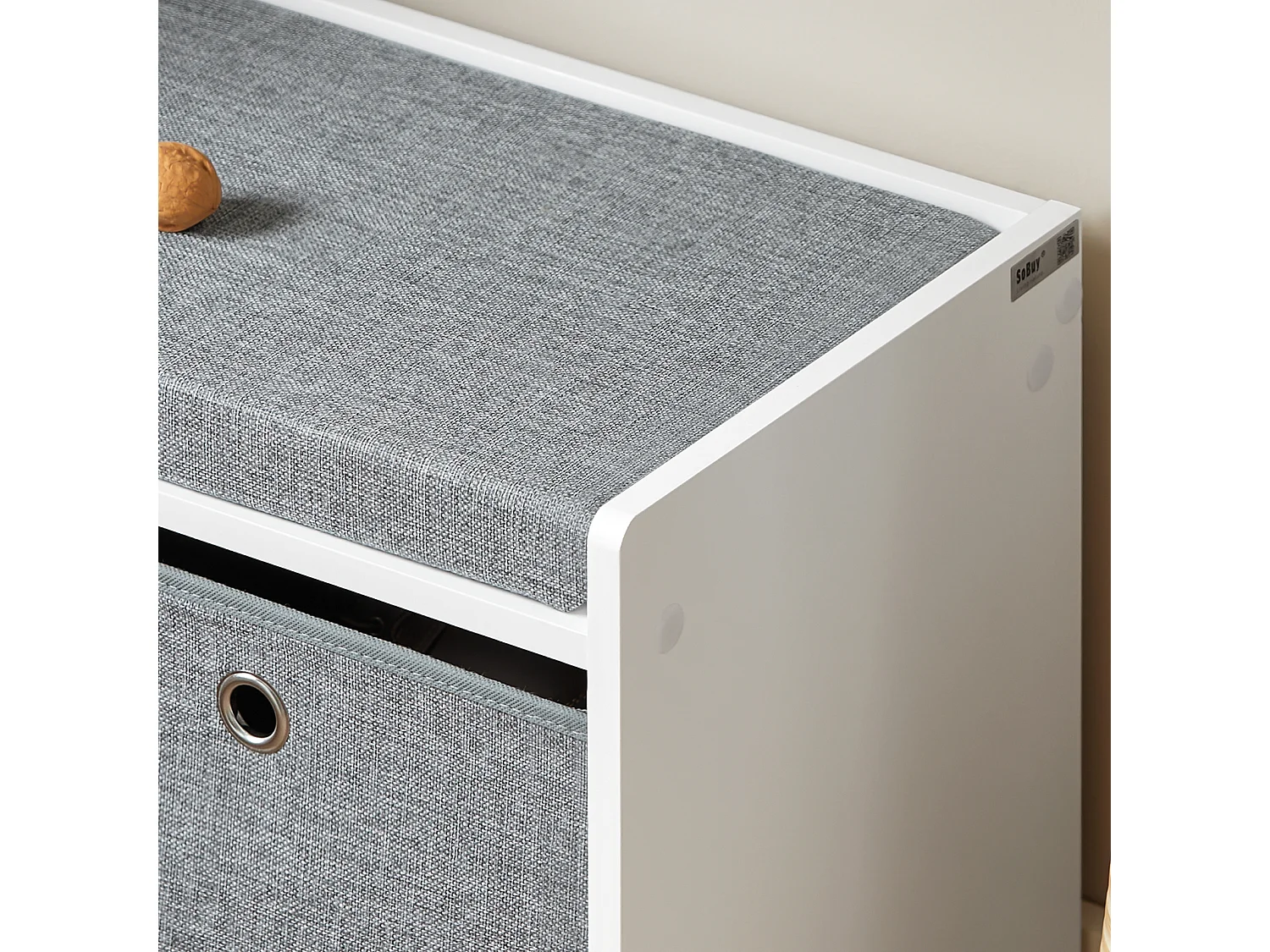 Banc De Rangement Coffre À Jouets Avec 2 Paniers Et Coussin Rembourré, Fsr65-k-dg