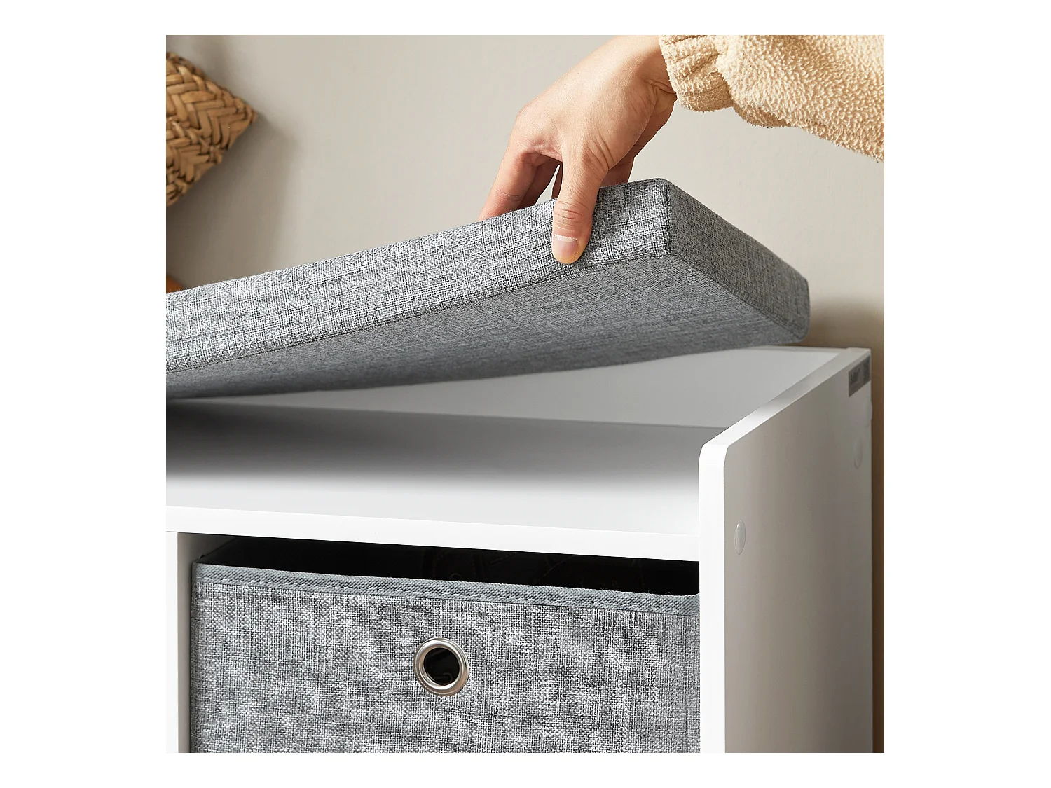 Ławka na buty z i siedzisko i 2 koszami FSR65-K-DG