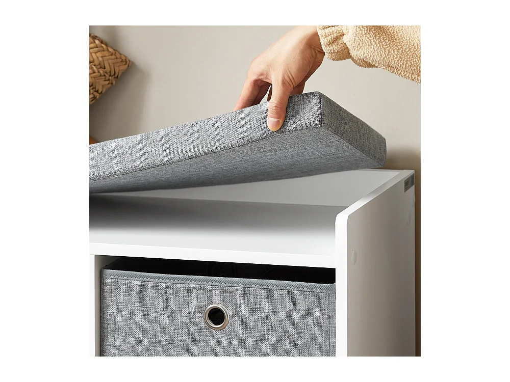 Ławka na buty z i siedzisko i 2 koszami FSR65-K-DG