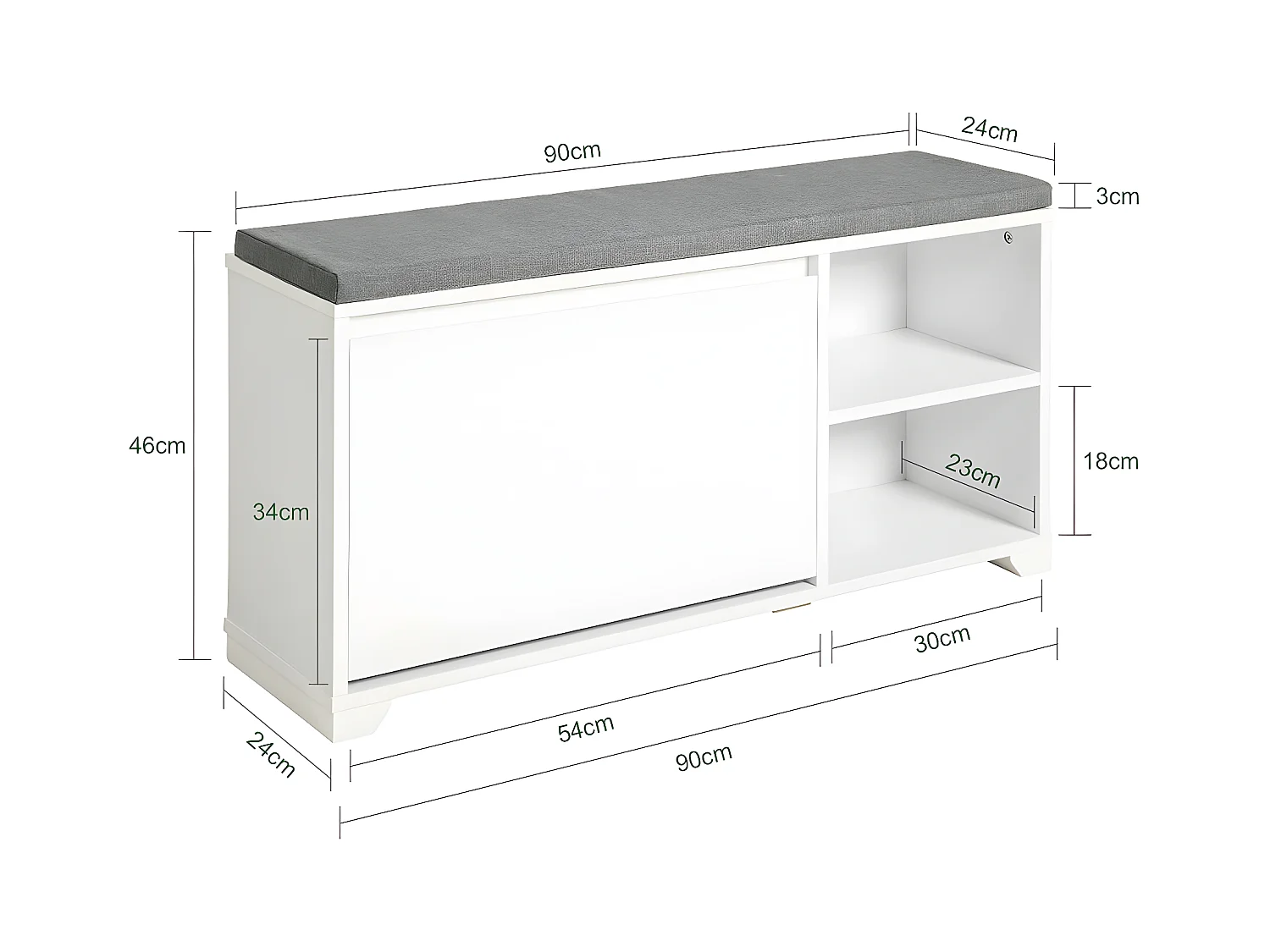 Ławka na buty z siedziskiem FSR119-W