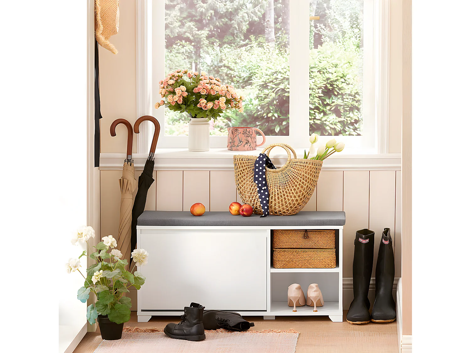 Ławka na buty z siedziskiem FSR119-W