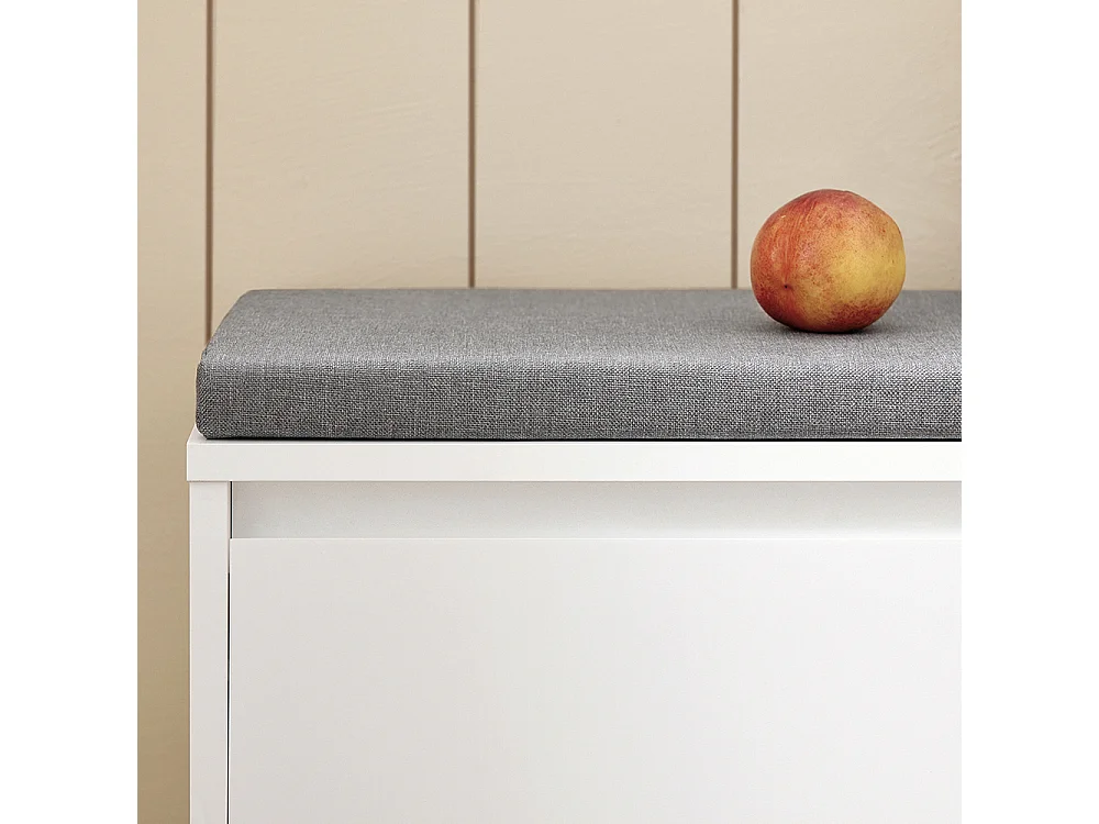 Banc À Chaussures Meuble À Chaussures Meuble D’entrée Avec Coussin, 2 Compartiments, Fsr119-w