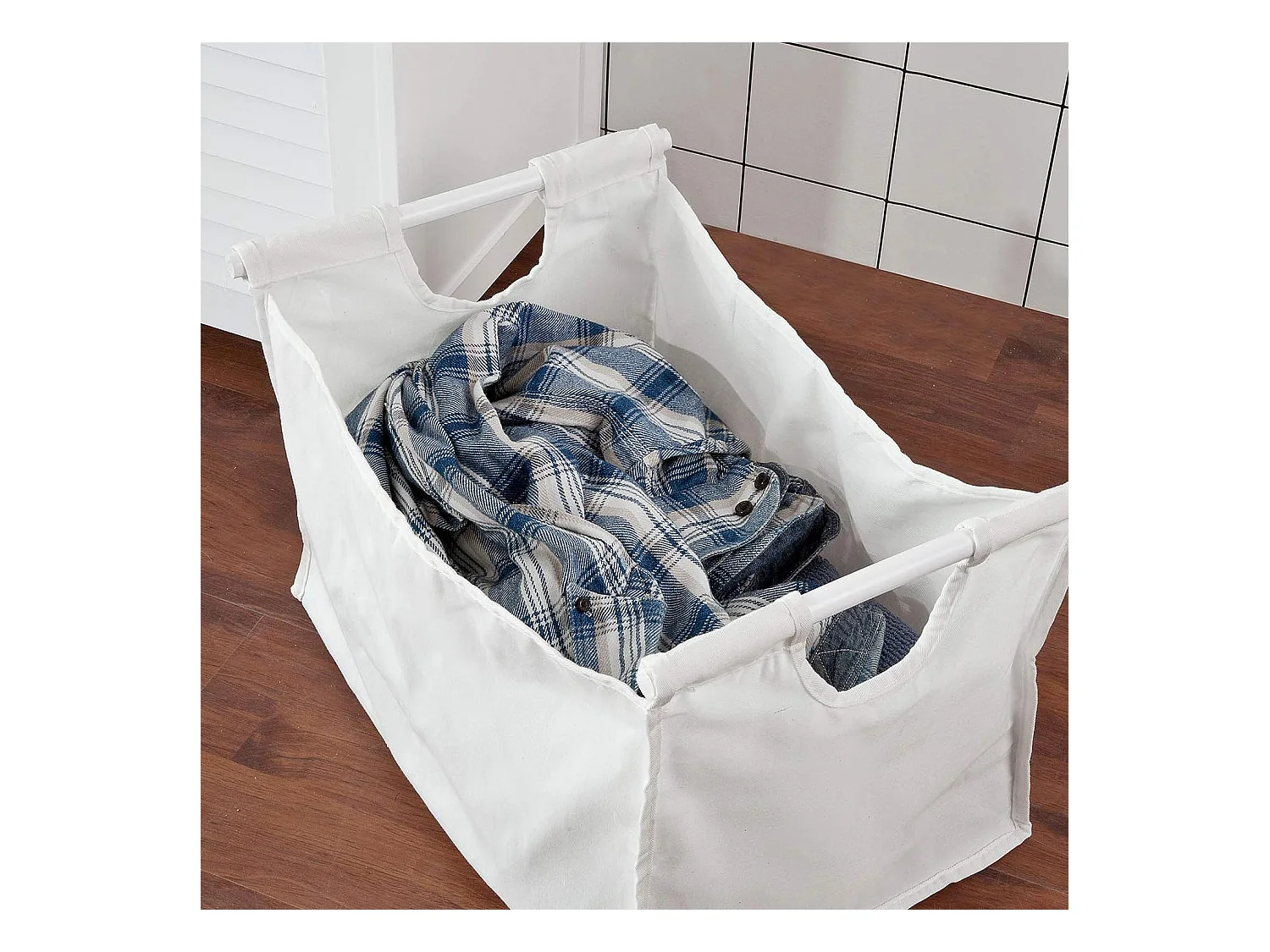 SoBuy FSR40-W Skrzynia na bieliznę Kosz na pranie Szafka łazienkow