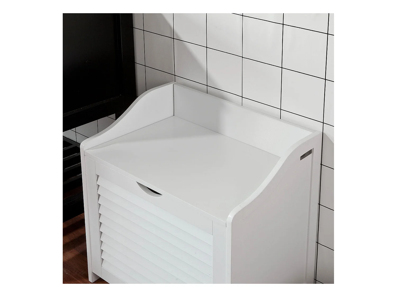 SoBuy FSR40-W Skrzynia na bieliznę Kosz na pranie Szafka łazienkow