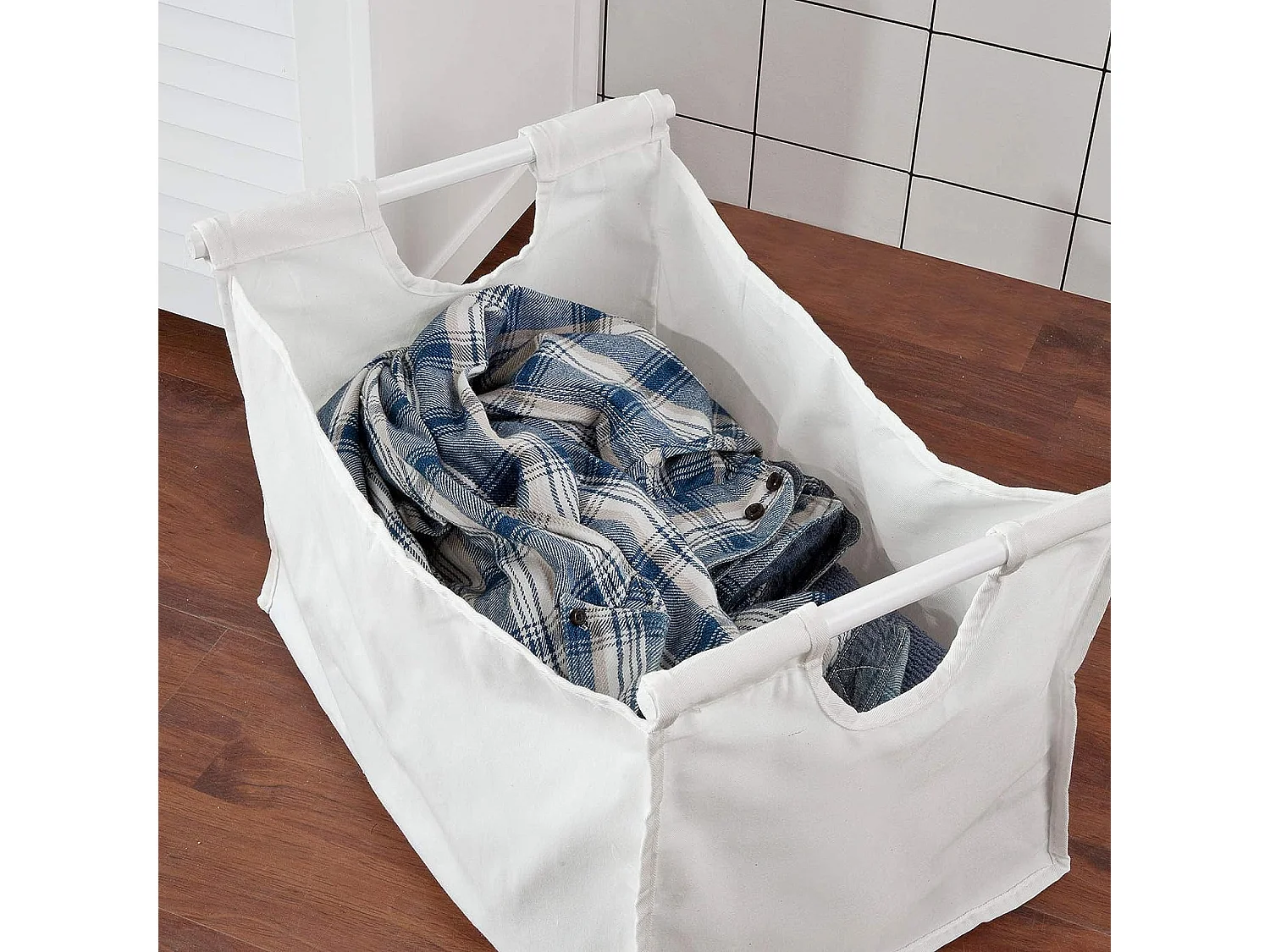 SoBuy FSR40-W Skrzynia na bieliznę Kosz na pranie Szafka łazienkow