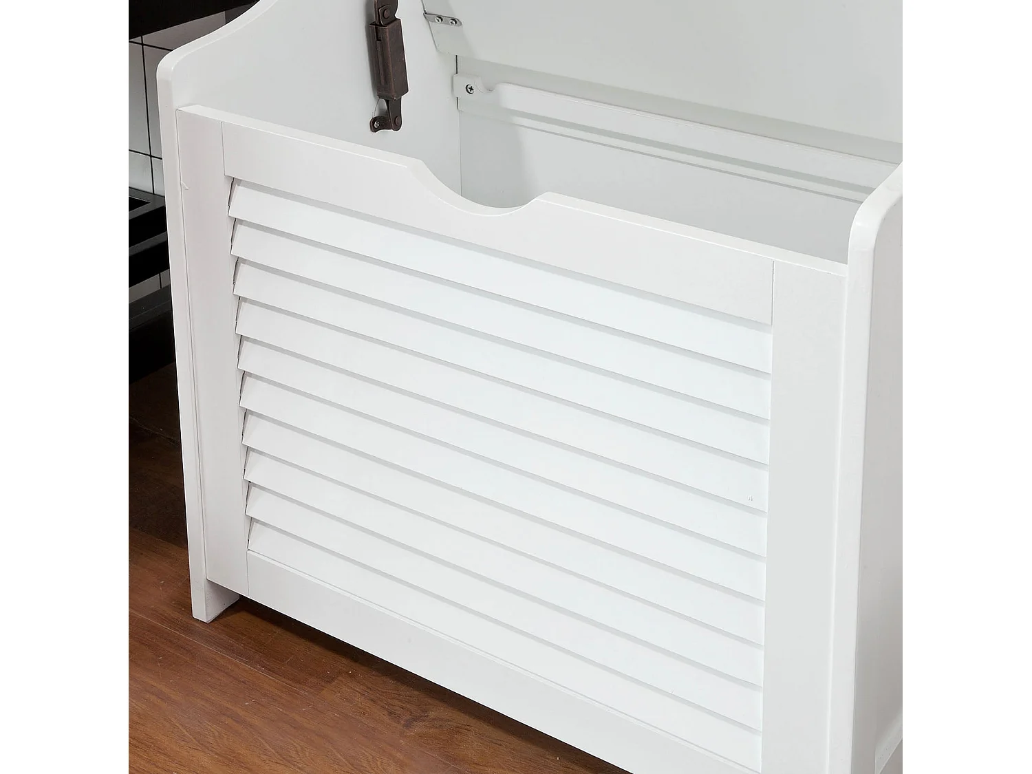 SoBuy FSR40-W Skrzynia na bieliznę Kosz na pranie Szafka łazienkow