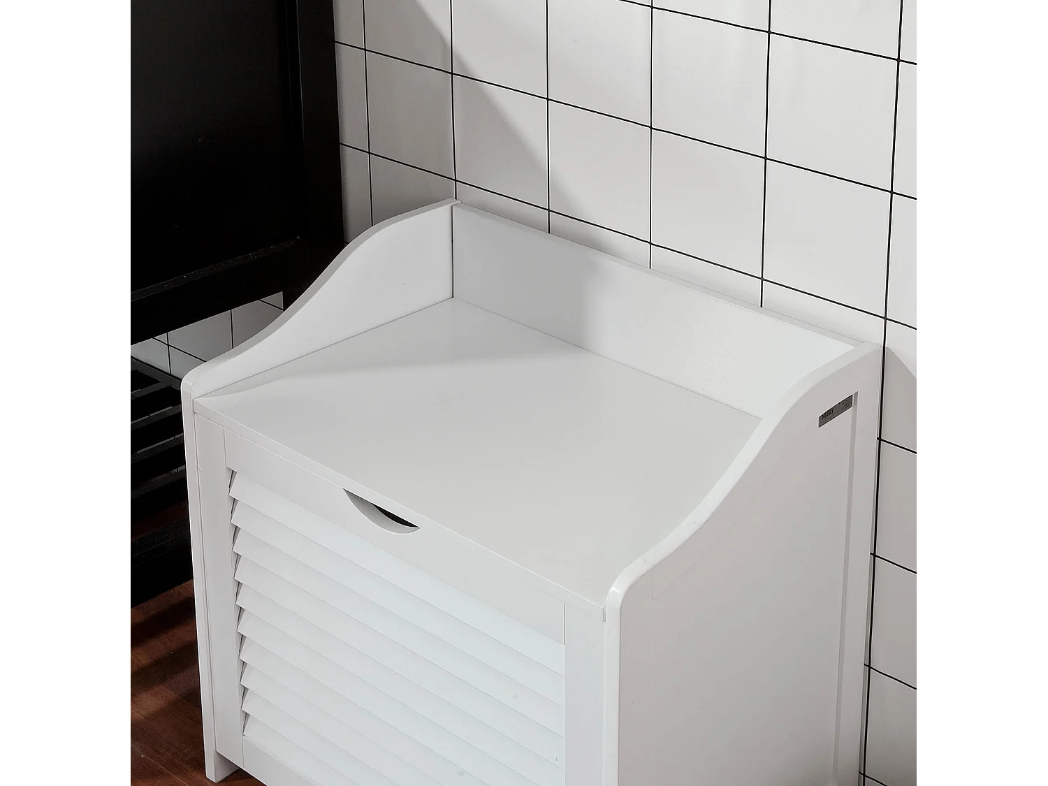 SoBuy FSR40-W Skrzynia na bieliznę Kosz na pranie Szafka łazienkow