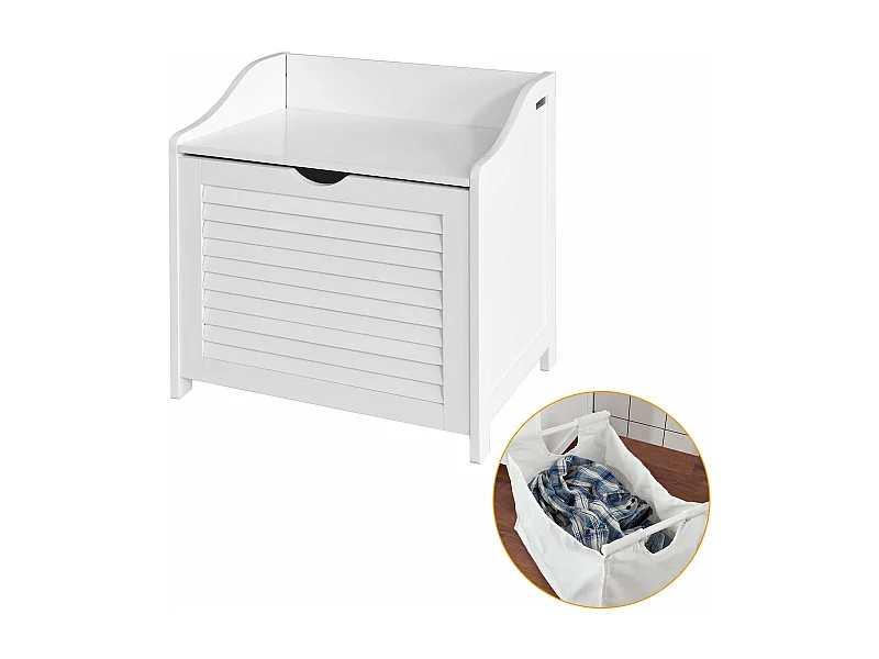Banc De Rangement Panier À Linge Avec Sac Amovible, Fsr40-w
