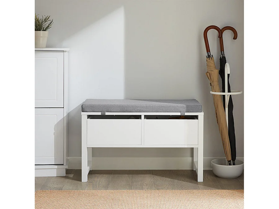 Ławka na buty z siedziskiem i 2 szuflady FSR88-W