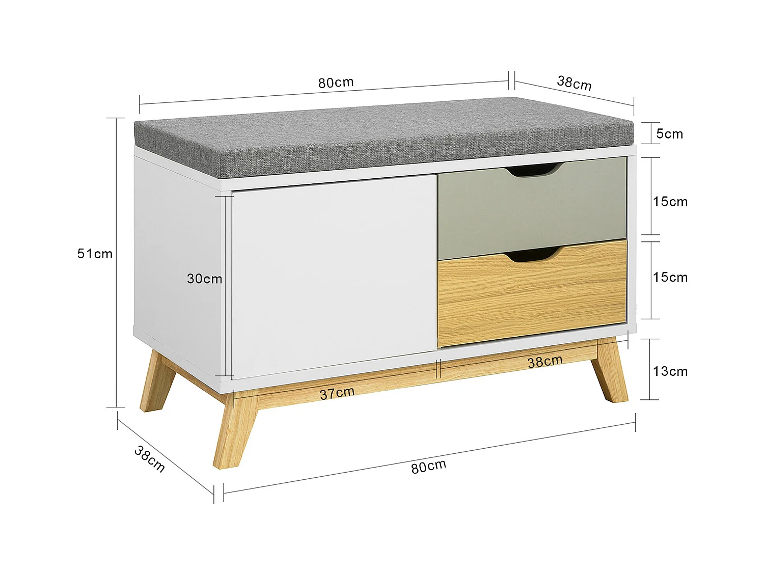 Szafka na buty z siedziskiem FSR92-W