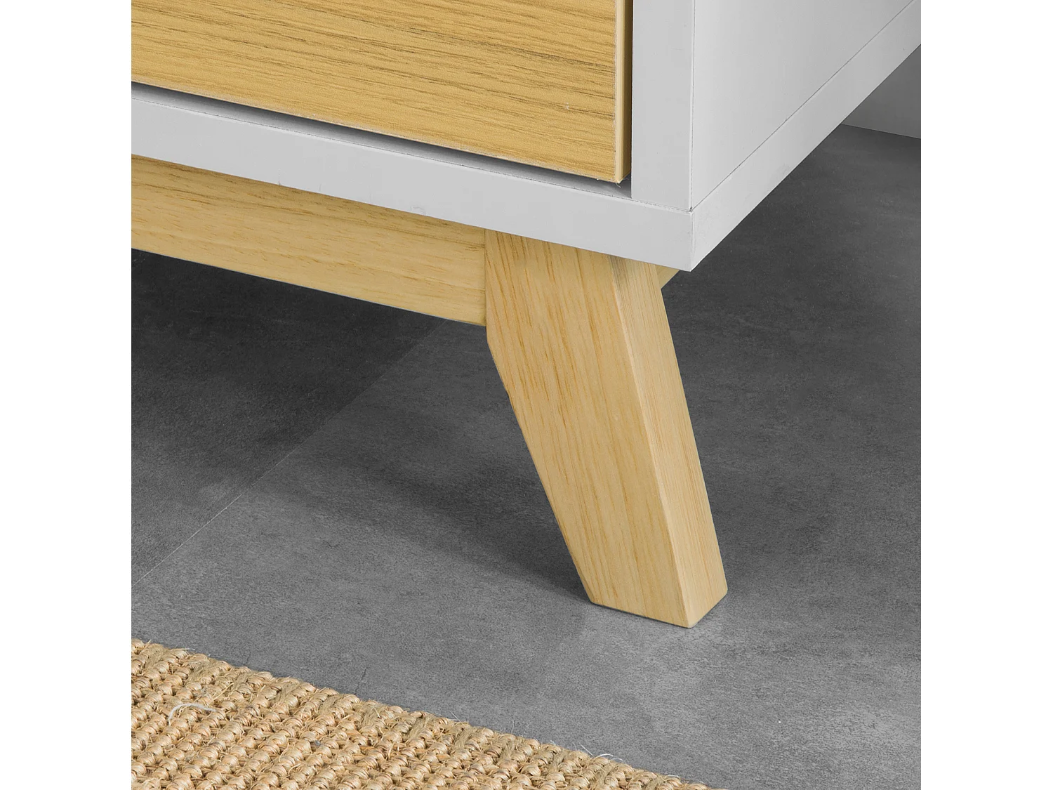 Banc De Rangement Meuble D'entrée Avec Coussin Rembourré, 2 Tiroirs Et 1 Porte, Fsr92-w