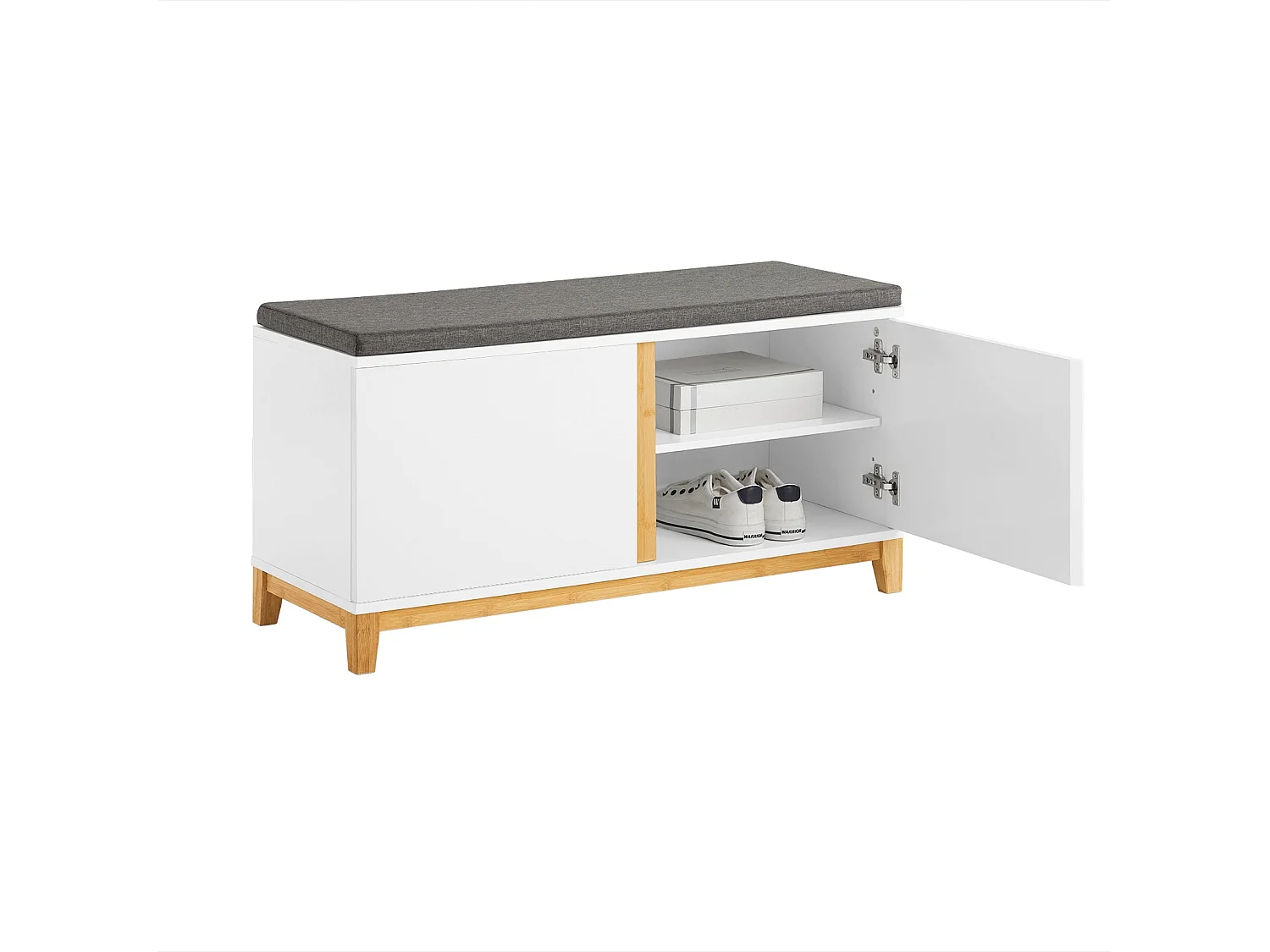 Banc À Chaussures Banc De Rangement Meuble À Chaussures D'entrée Avec Siège Rembourré, FSR117-W