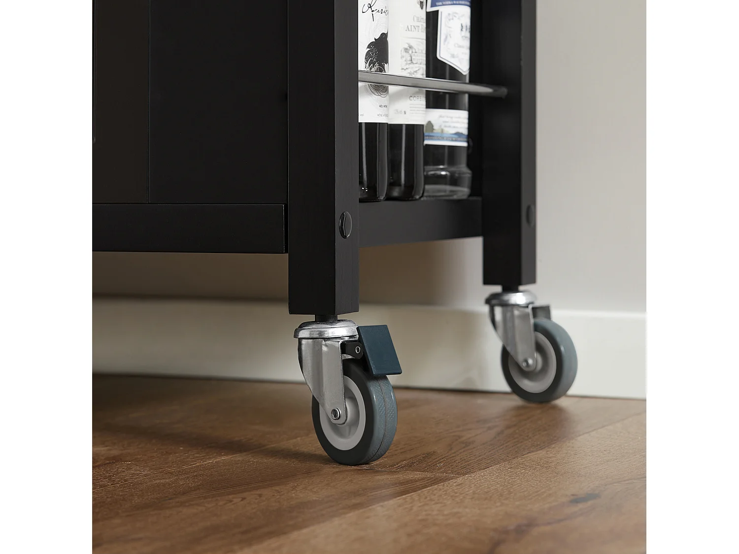 SoBuy armário de cozinha, carrinho de cozinha, carrinho de cozinha com rodas FKW108-SCH