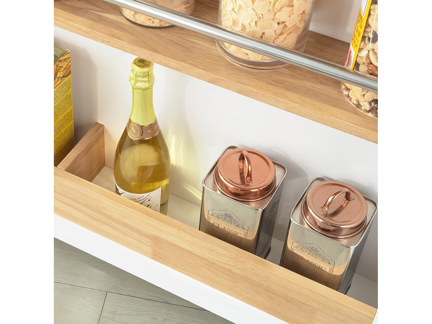 Carro de Cocina Carrito de Servir Multiusos Estantería con Especiero y Dos cajones 110 x 55 x 91 cm FKW107-WN SoBuy ES