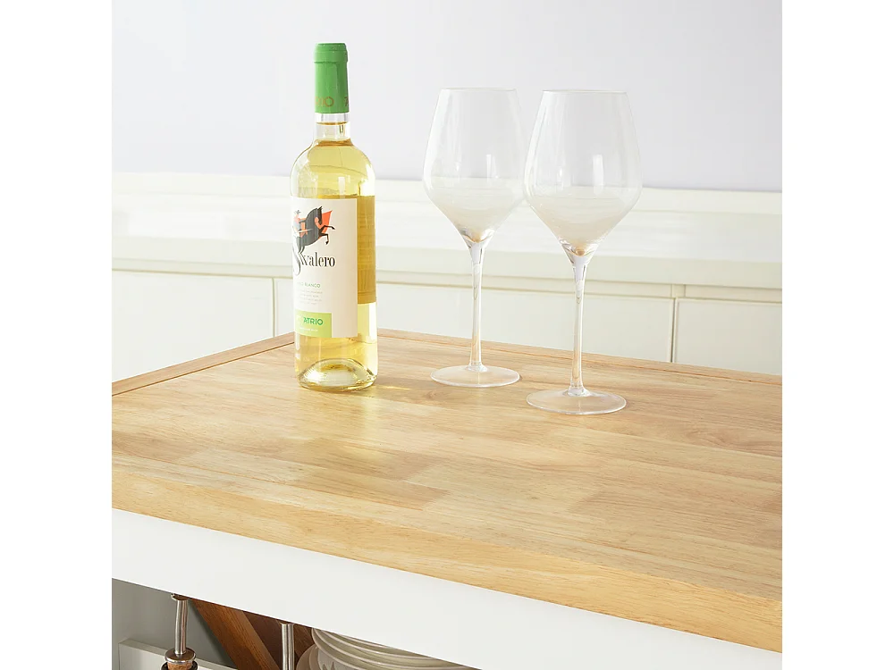 Carro de Cocina Carrito de Servir Multiusos Estantería con Especiero y Dos cajones 110 x 55 x 91 cm FKW107-WN SoBuy ES