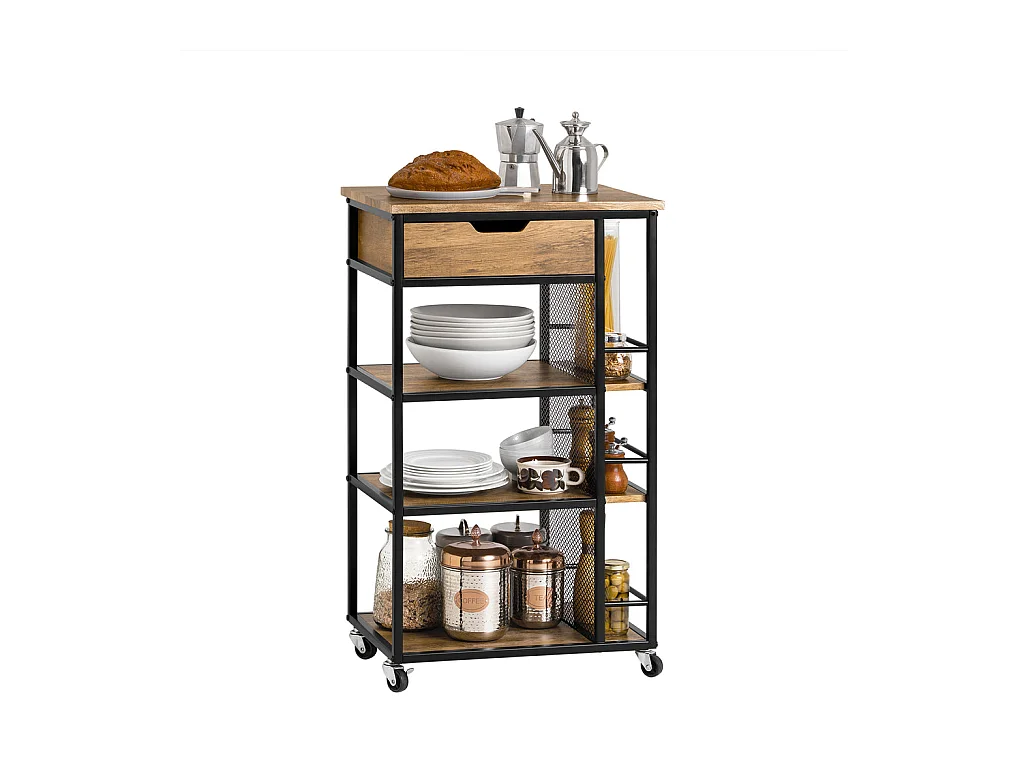 Desserte De Cuisine Roulante Chariot De Service Meuble De Rangement Multifonctionnel, Fkw99-n