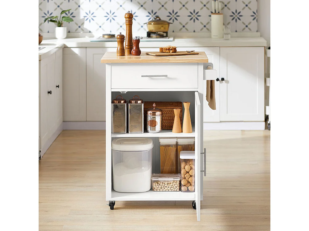 SoBuy armário de cozinha, carrinho de cozinha, carrinho de cozinha com rodas FKW102-WN