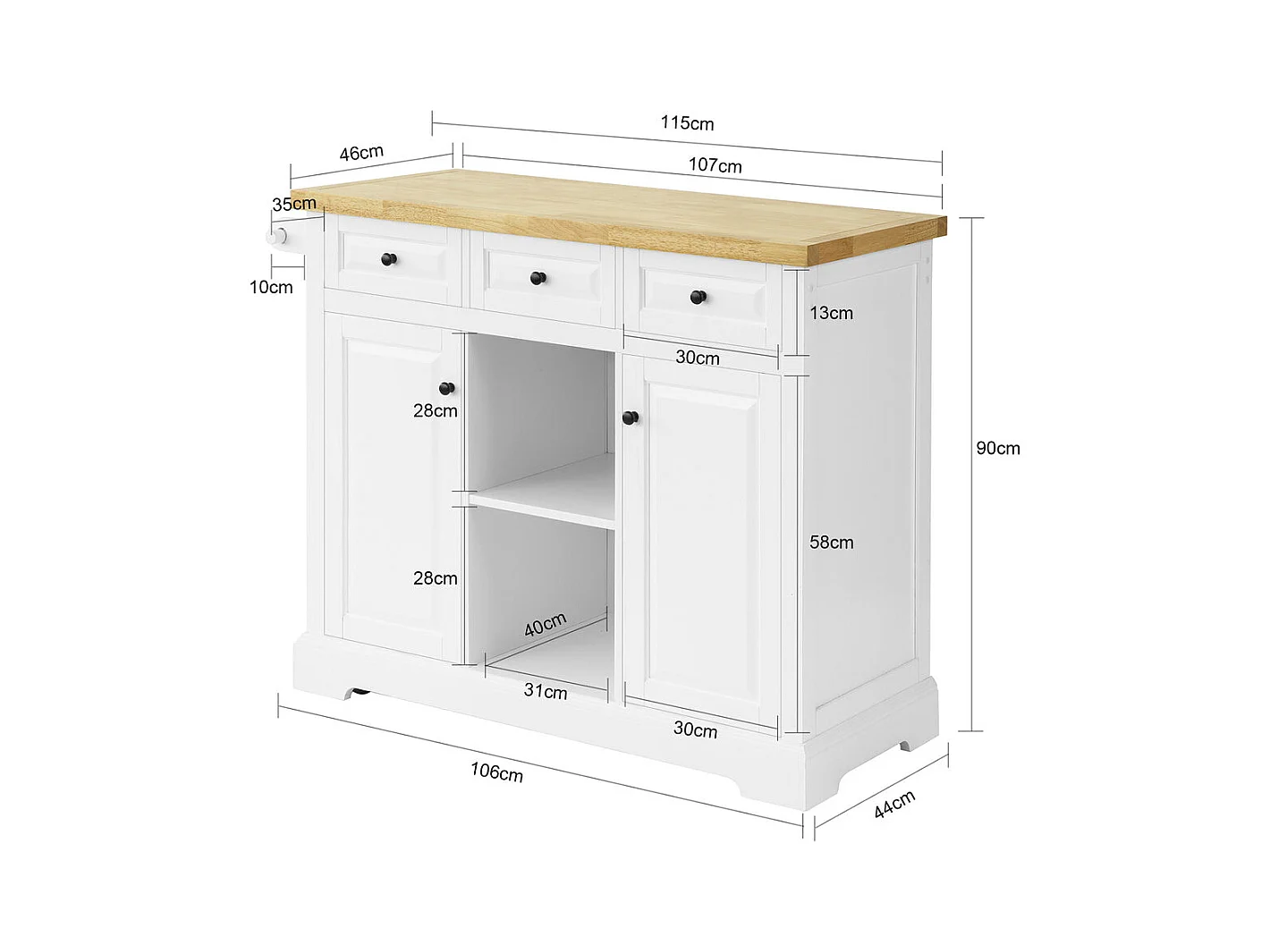 Wyspa kuchenna na kółkach FKW101-WN