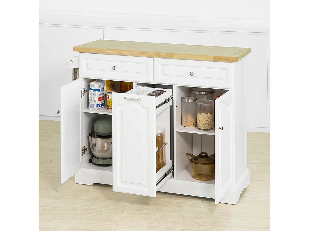 SoBuy Carrello da Cucina con Cassetti Cucina Mobile Credenza con Ruote 115 x46 x90 cm FKW100-WN