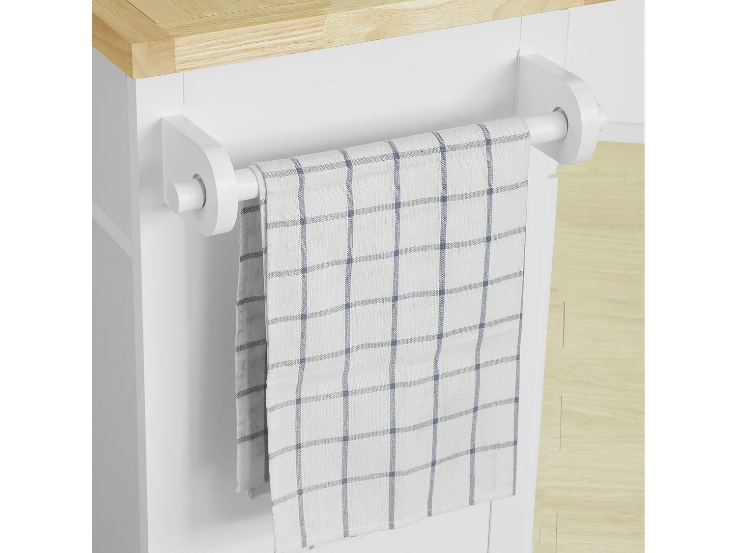 Desserte Roulante Meuble De Rangement À Roulettes En Bois Avec 2 Tiroirs Et 3 Portes, Fkw100-wn