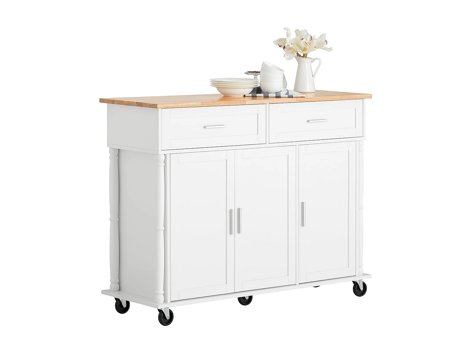 Desserte Sur Roulettes Chariot De Cuisine Chariot De Service Buffet Placard Îlot Cuisine, Fkw116-wn