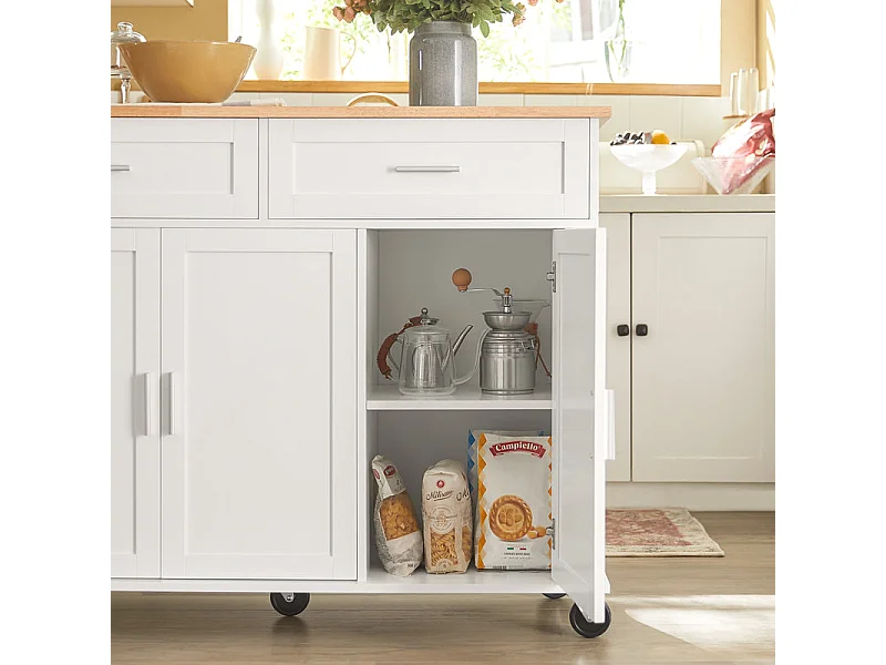 Desserte Sur Roulettes Chariot De Cuisine Chariot De Service Buffet Placard Îlot Cuisine, Fkw116-wn