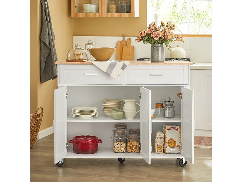 Desserte Sur Roulettes Chariot De Cuisine Chariot De Service Buffet Placard Îlot Cuisine, Fkw116-wn