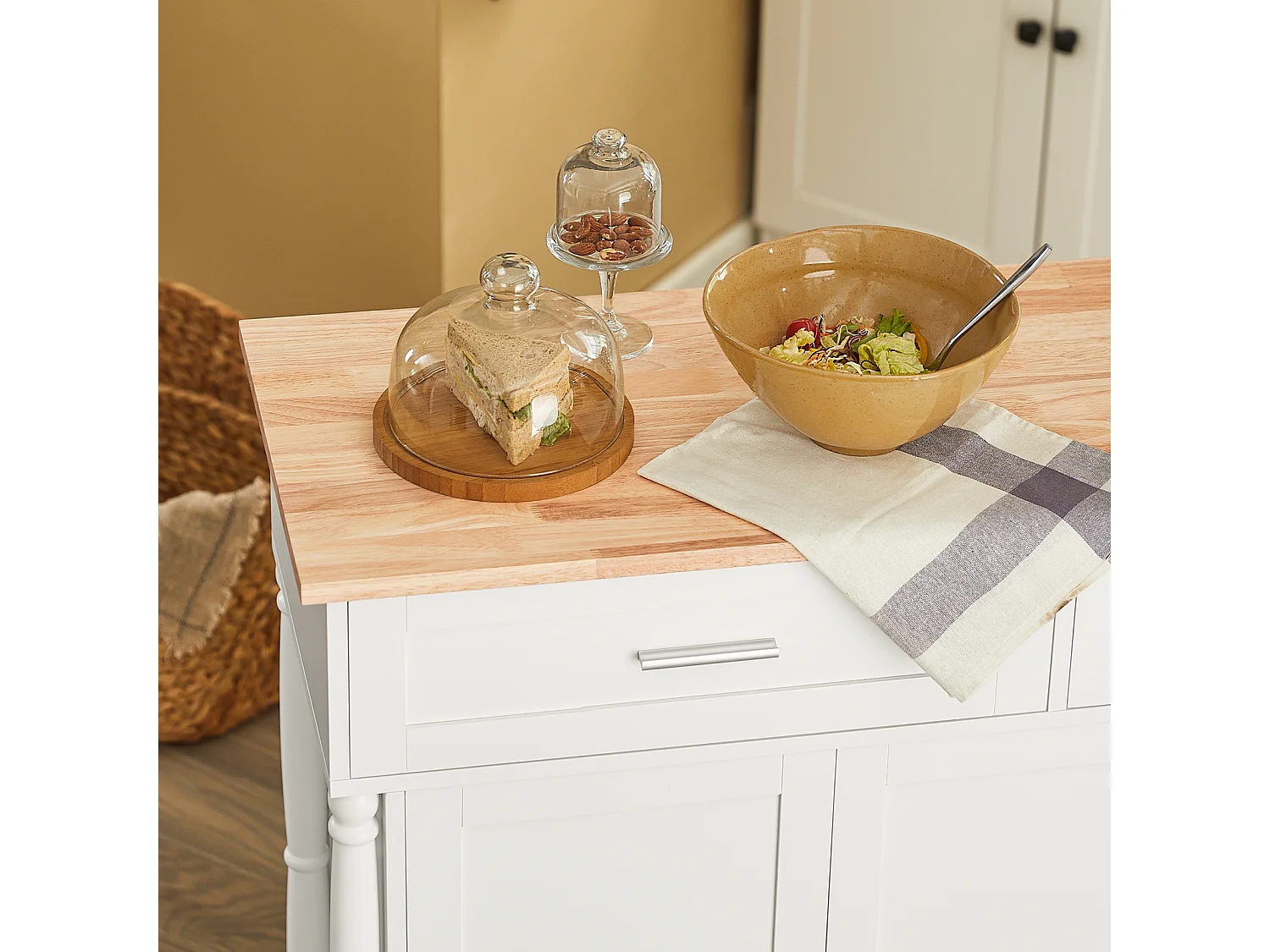 Desserte Sur Roulettes Chariot De Cuisine Chariot De Service Buffet Placard Îlot Cuisine, Fkw116-wn