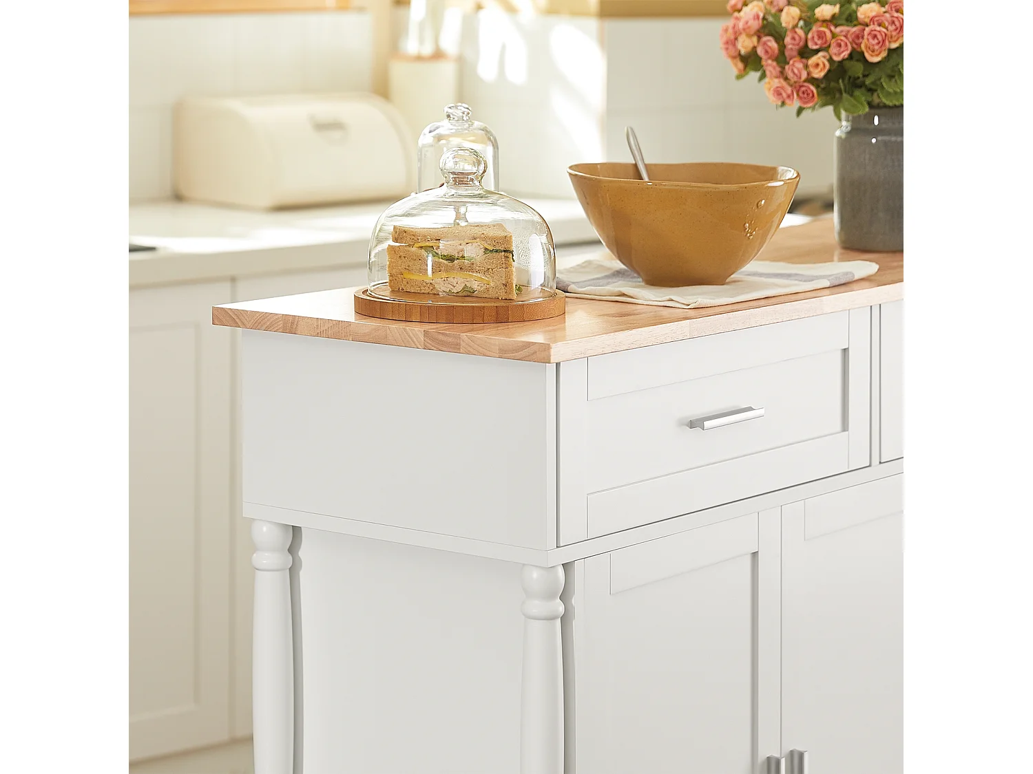 Desserte Sur Roulettes Chariot De Cuisine Chariot De Service Buffet Placard Îlot Cuisine, Fkw116-wn