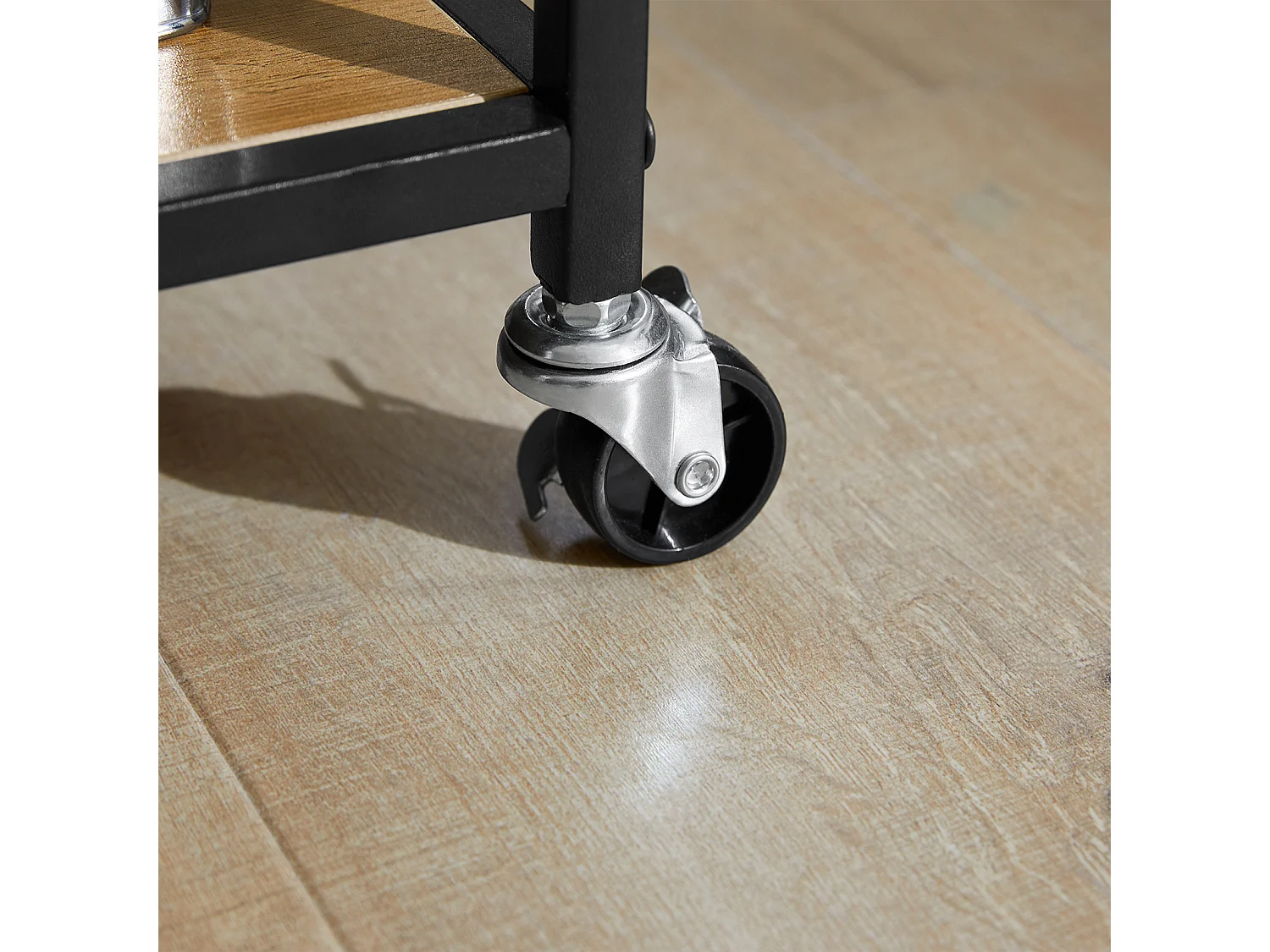 SoBuy FKW111-PF keukentrolley met 3 laden en 3 legplanken serveerwagen bijzetwagen rolwagen theewagen